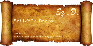 Szilák Dorka névjegykártya